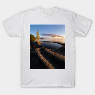 Natural rock pool in lakeshore at dawn T-Shirt